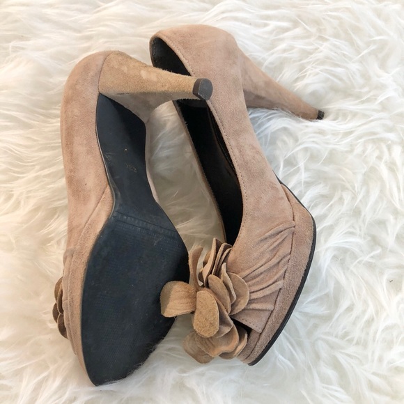 Czerny women’s suede peep toe heels Korean sz 230 - Picture 3 of 6